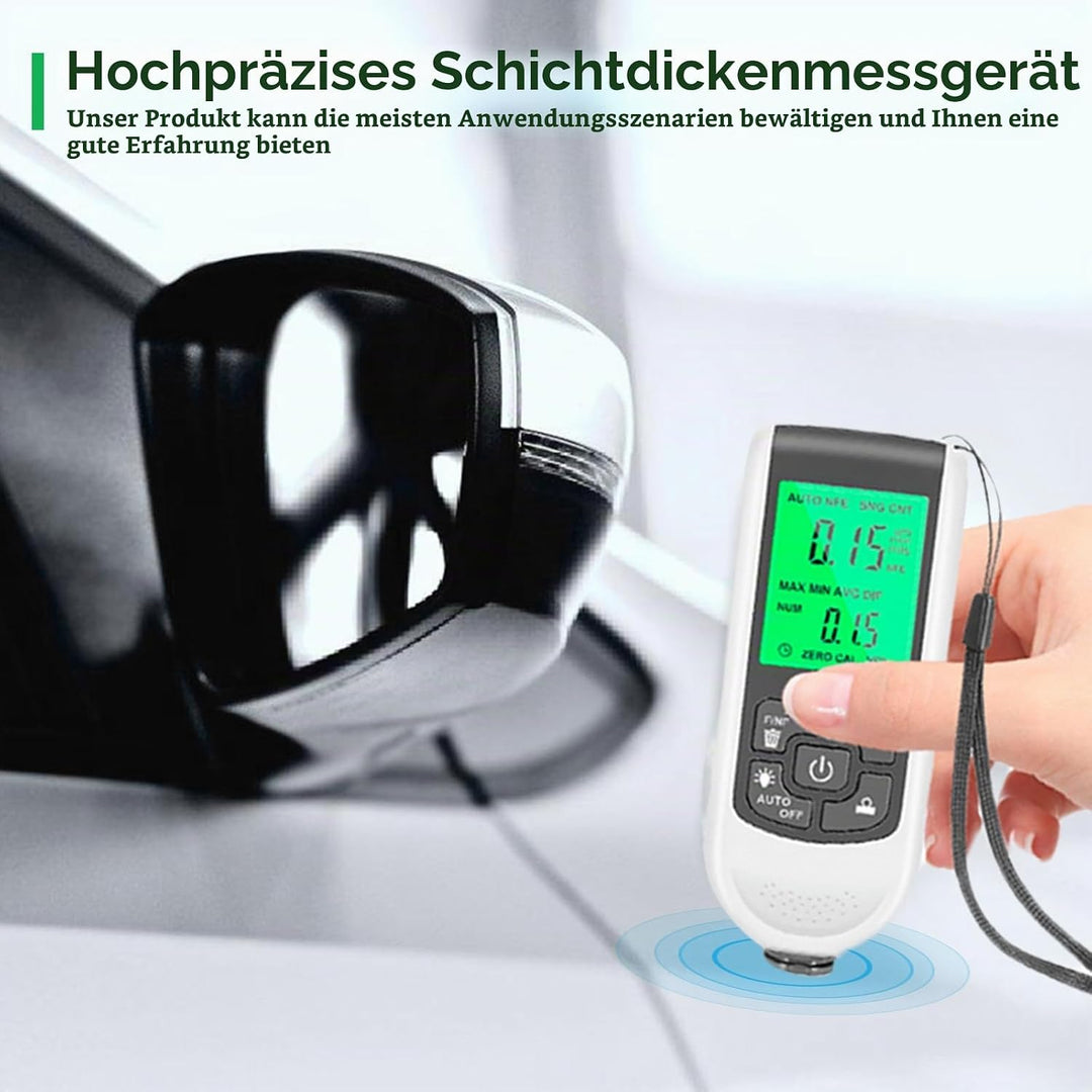 WIYETY Digitales Schichtdickenmessgerät: Tragbares Farbdickenmessgerät, Schichtdickenmessgerät mit H
