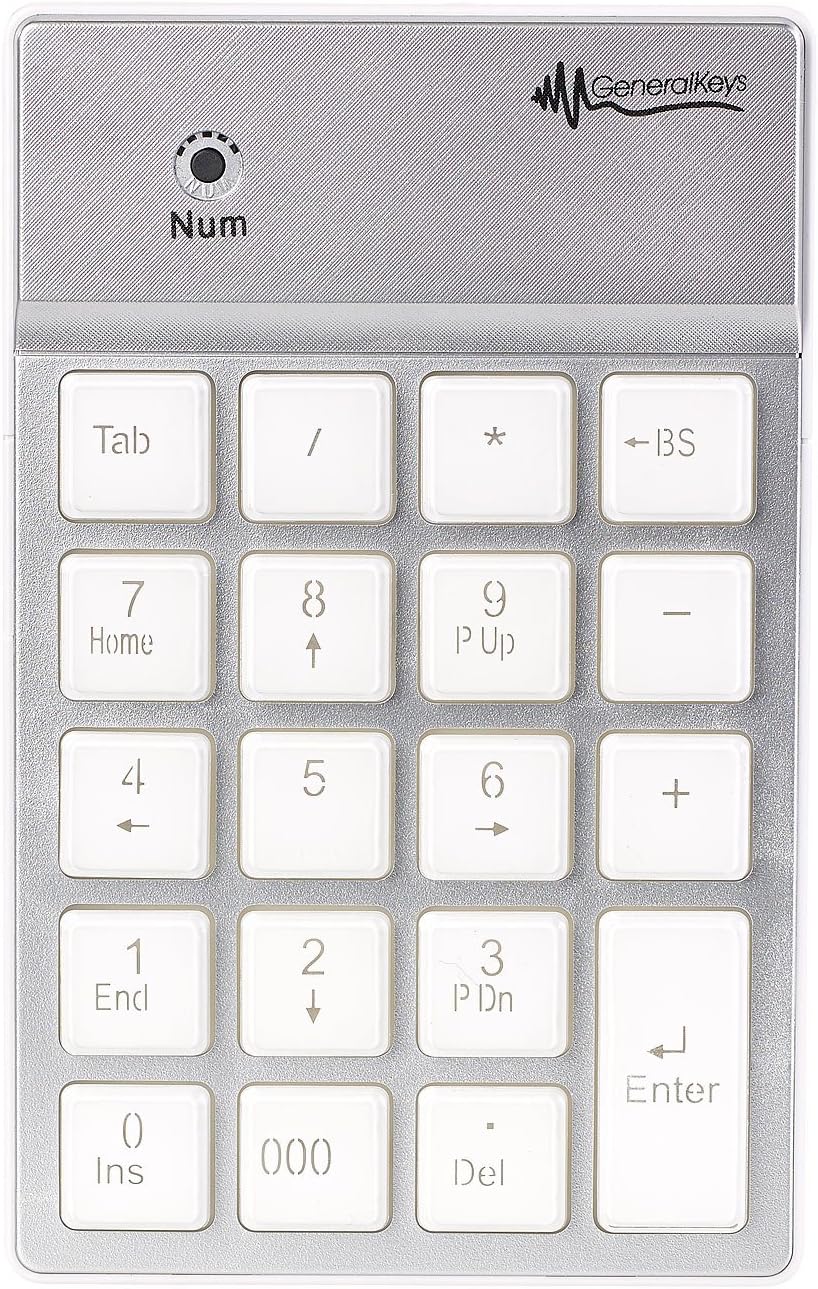 Ziffernblock: Nummernblock mit Bluetooth, 19 beleuchteten Tasten, für Mac, PC & Co. (Keypad, Nummerb
