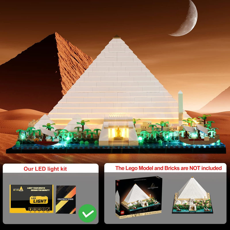 cooldac Licht-Kit Kompatibel mit Lego 21058 Architecture Cheops-Pyramide Bausatz, Led Beleuchtungs S