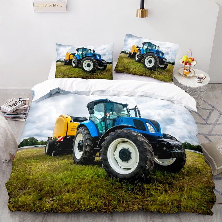 RFFLUX 3D Traktor Bettwäsche Set 135x200 cm 2teilig mit Reissverschluss Weiche und Angenehme Schlafk