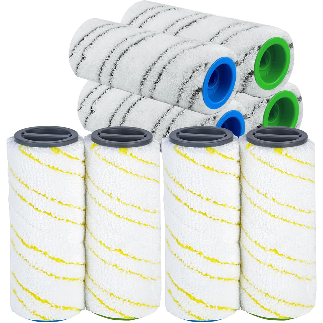 8 Stück Walzenset für Karcher FC7 FC3 FC5 EWM2 Staubsaugerbürste, Mikrofaser Rollen für Karcher Bode