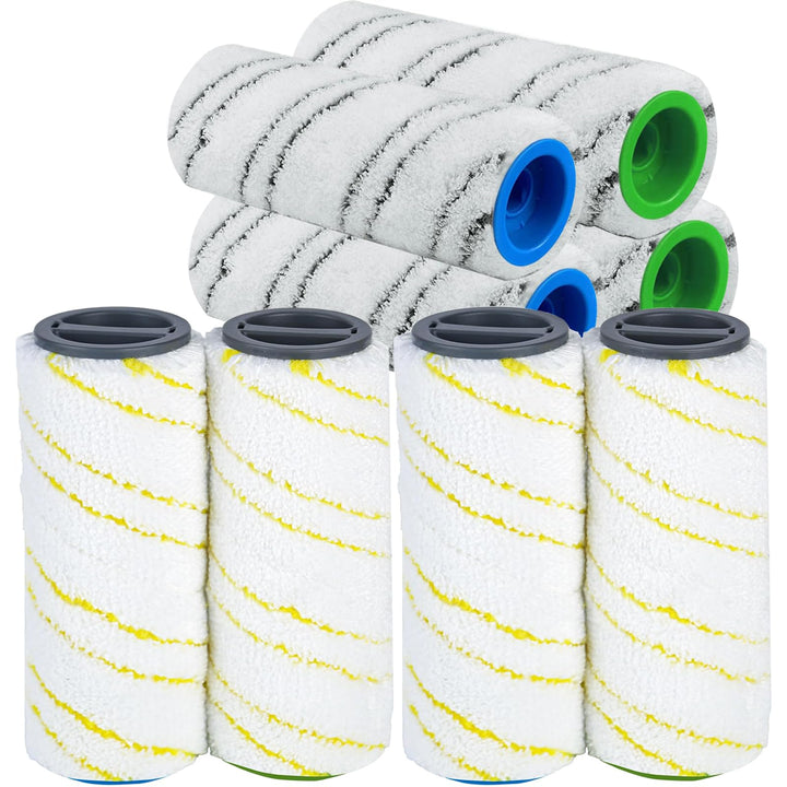 8 Stück Walzenset für Karcher FC7 FC3 FC5 EWM2 Staubsaugerbürste, Mikrofaser Rollen für Karcher Bode