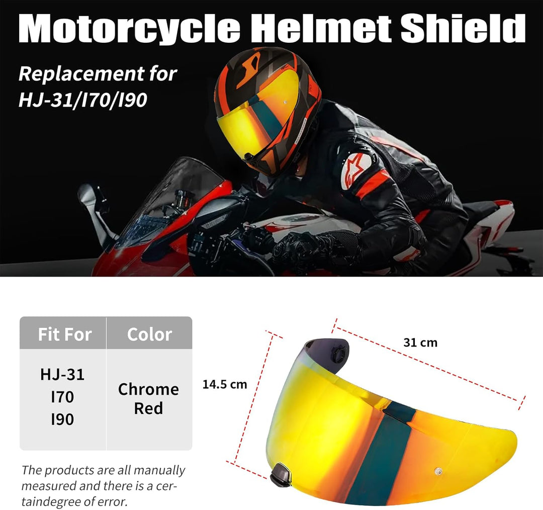 Visier Helm für Hjc i70 i10 HJ-31,Motorradhelm Visier,Motorrad Windschutz Helm Objektiv Visier,Vollg