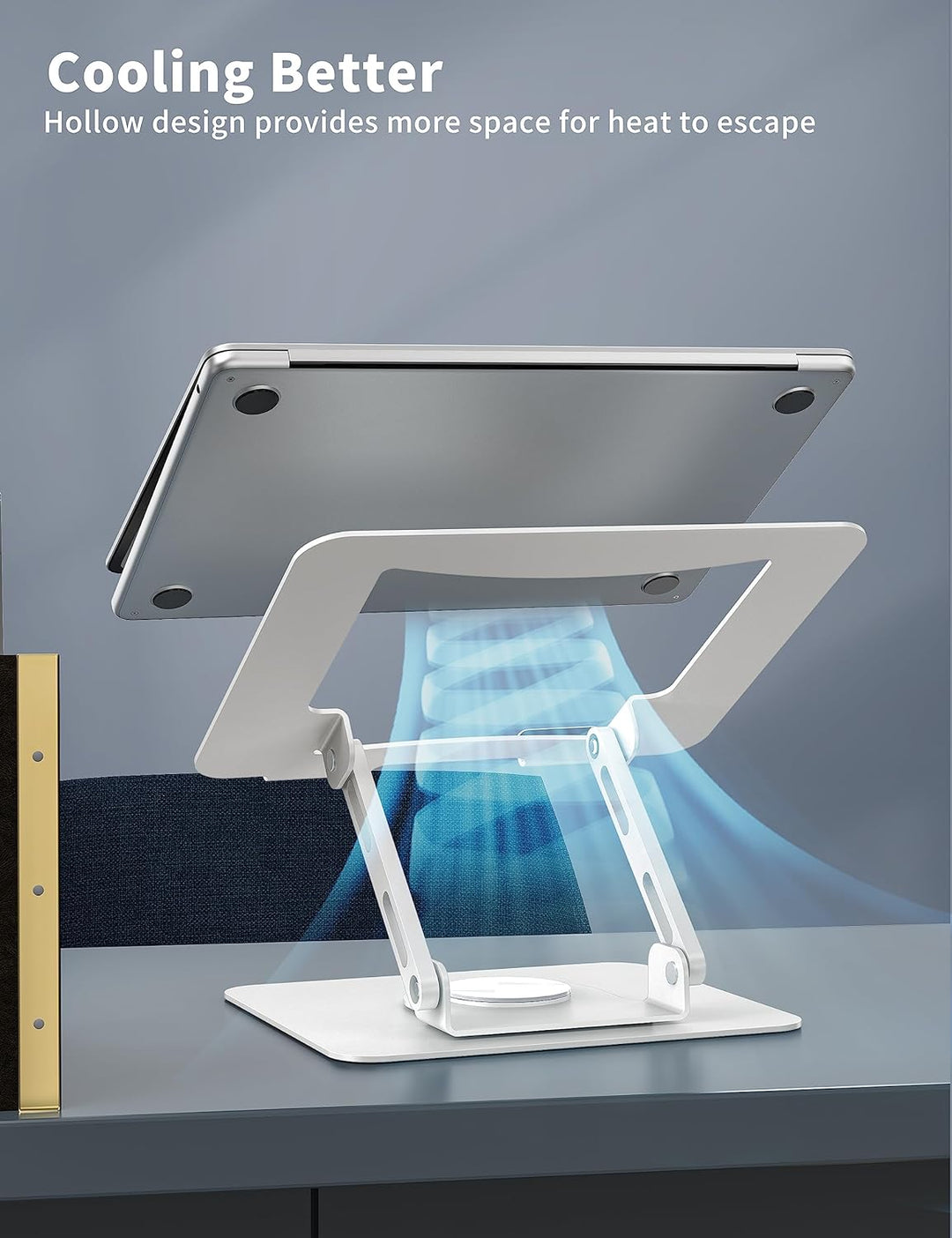 SOUNDANCE Laptopständer mit 360° drehbarer Basis, Ergonomische Computererhöhung für Schreibtisch, Ei