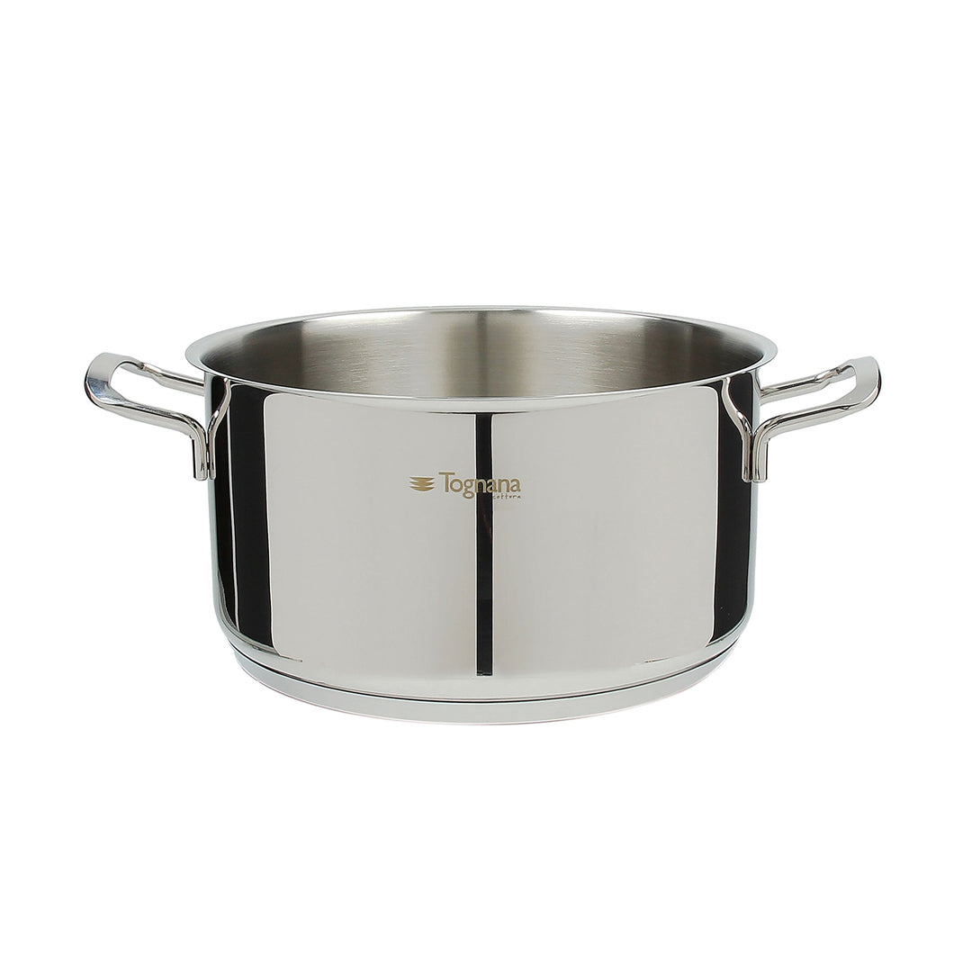 Tognana vanitosa Topf 24 cm mit 2 Griffen, Edelstahl, Silber