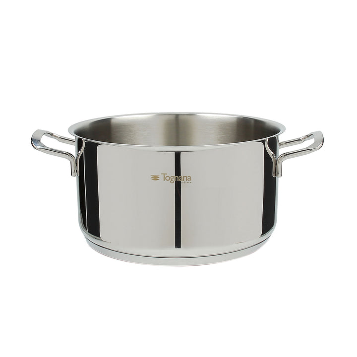 Tognana vanitosa Topf 24 cm mit 2 Griffen, Edelstahl, Silber