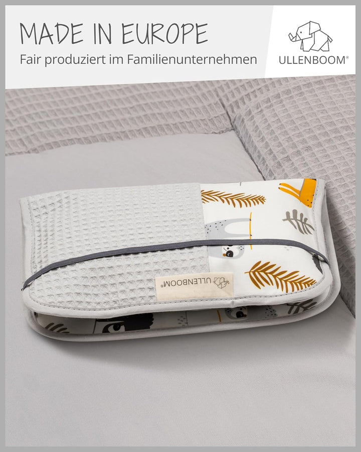 ULLENBOOM Windeltasche für unterwegs, Grau Faultiere, Made in EU - Wickeltasche für bis zu 3 Windeln