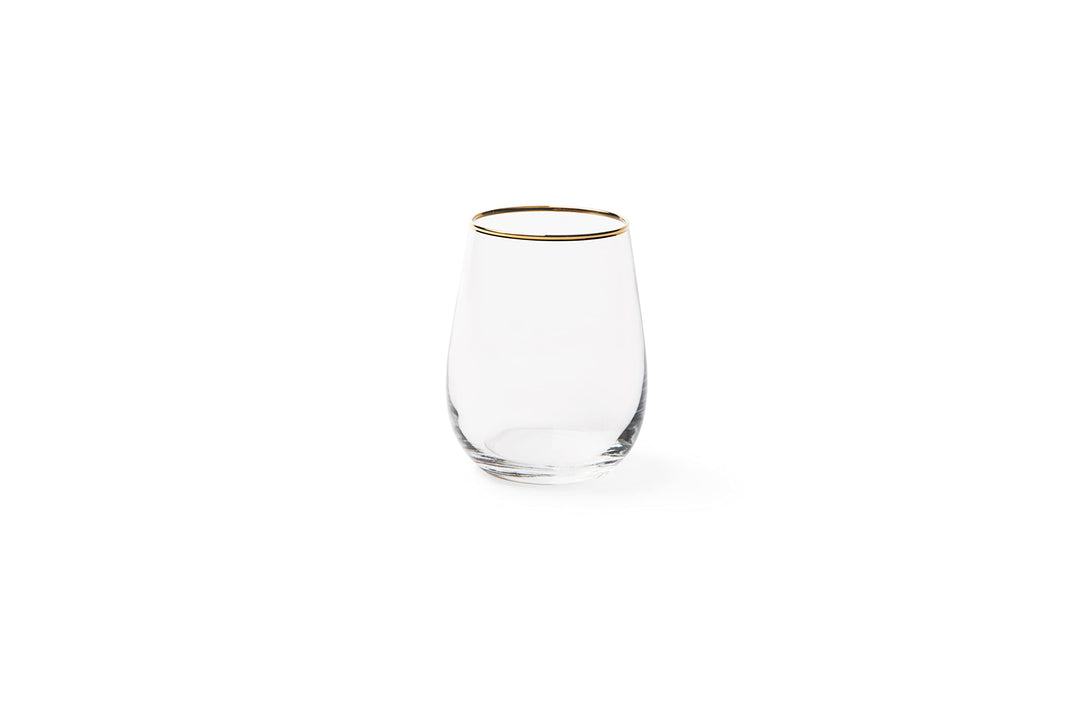 Excelsa Gold Set mit 6 Wassergläsern, mundgeblasenes Glas, Rand Gold