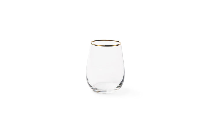 Excelsa Gold Set mit 6 Wassergläsern, mundgeblasenes Glas, Rand Gold