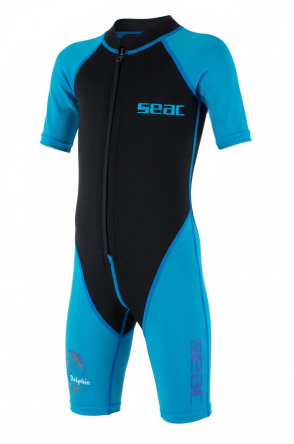 Seac Kinder Dolphin Auchanzug Shorty 1,5 mm Neopren und Lycra geeignet für Schwimmen, Schnorcheln un