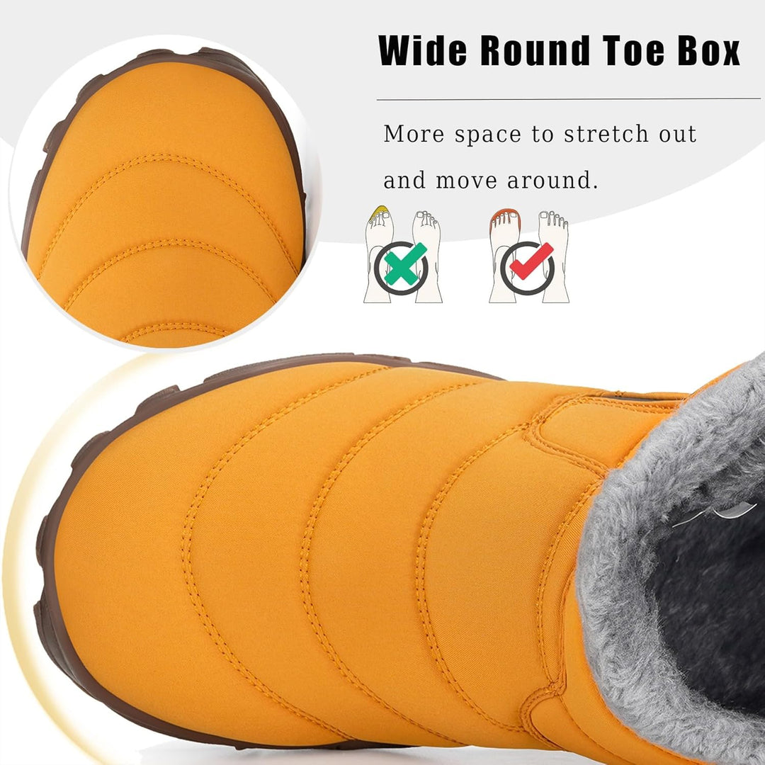 Barfussschuhe Herren Gefüttert Winterschuhe Damen Warm Winterstiefel Winter Rutschfeste Breite Zehen