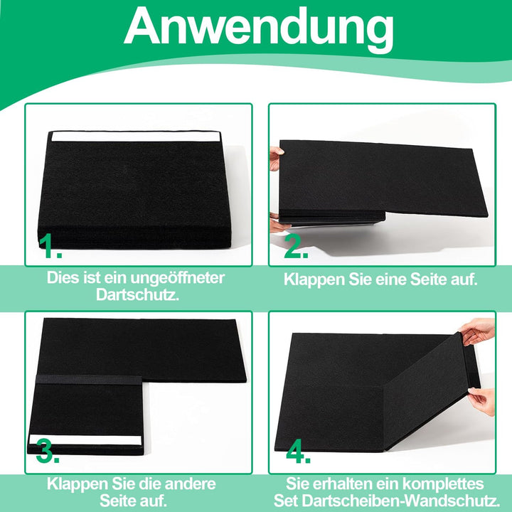 Dartboard-Wandbeschützer – 60cm x 60cm x 12mm Filzwandfliesen | Dartboard-Umfassung & Rückwand | Kor