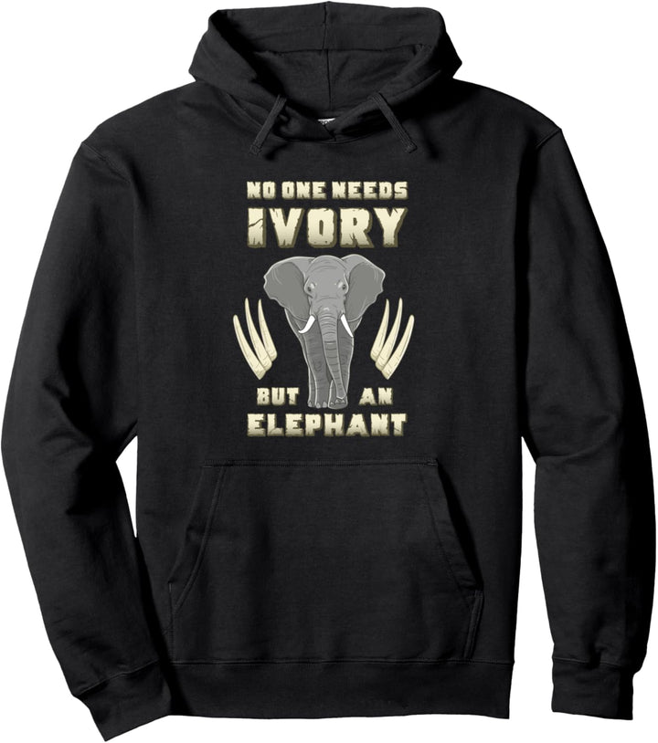 Niemand braucht Elfenbein Elefantenbewusstsein Anti Tierwild Pullover Hoodie