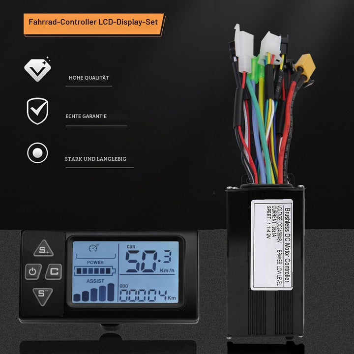 BuyWeek Elektrofahrrad Brushless Motor Controller Kit, 36V 48V 500W 750W 26A 3 Modus Sinuswellen Mot