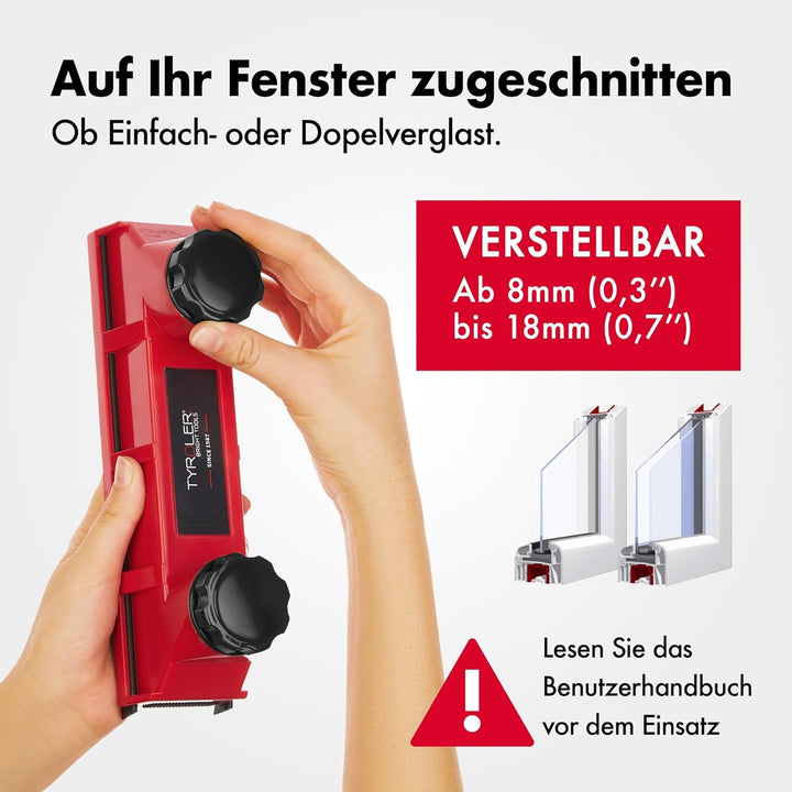 Tyroler Fensterreiniger mit regulierbarer Magnetkraft The Glider D-2 AFC | Fensterputzen leicht gema