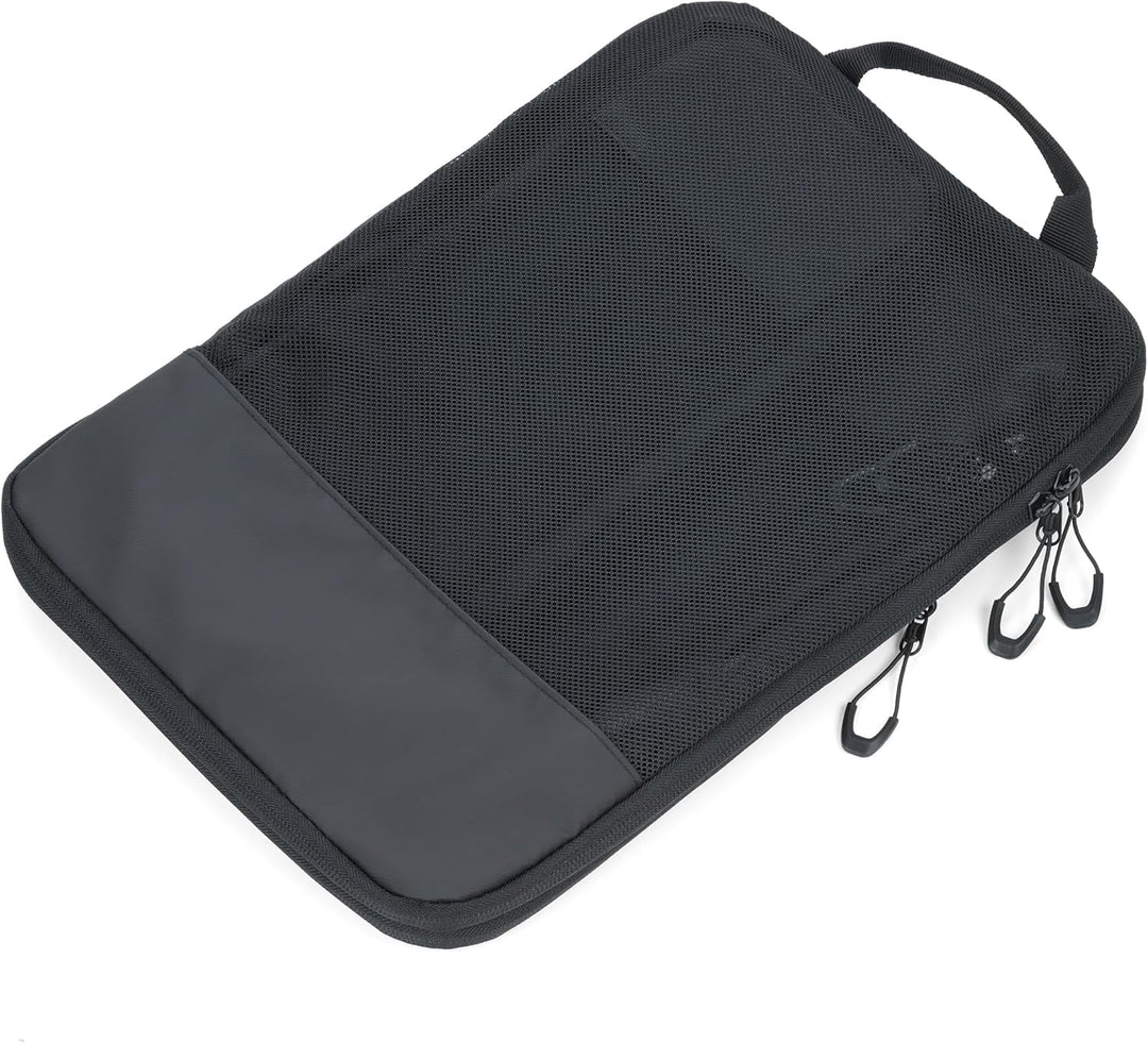 Reise-Kompressionstaschen Set – TROIKA BLACK PACKING CUBES – 3 Packtaschen mit zusätzlichem Kompress