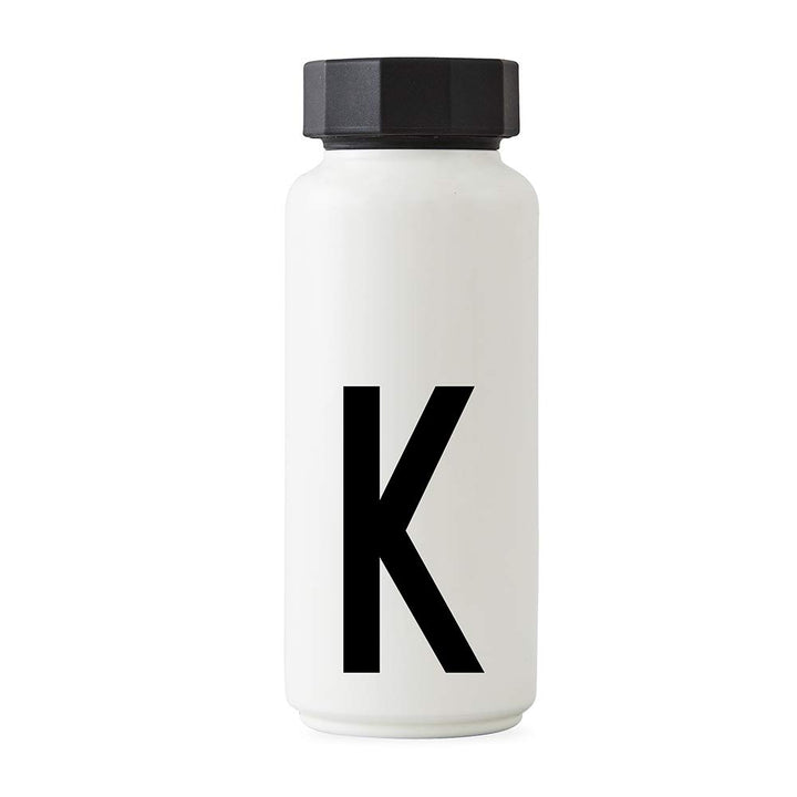Design Letters Persönliche Edelstahl Trinkflasche Weiss (K) |500 ml| Kohlensäure geeignet BPA-Frei T