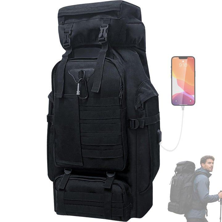 Vaupan Wandern Rucksack, 80L Camping Rucksack, wasserdichte grosse Outdoor Sport Reise Daypack Molle