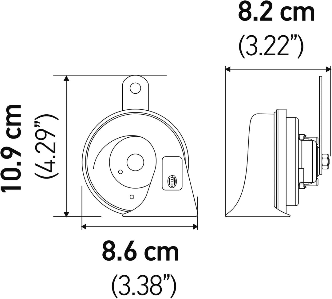HELLA 012010901 Trompetenhupe, 12 V, Schwarz (Toyota) schwarz Toyota, schwarz Toyota