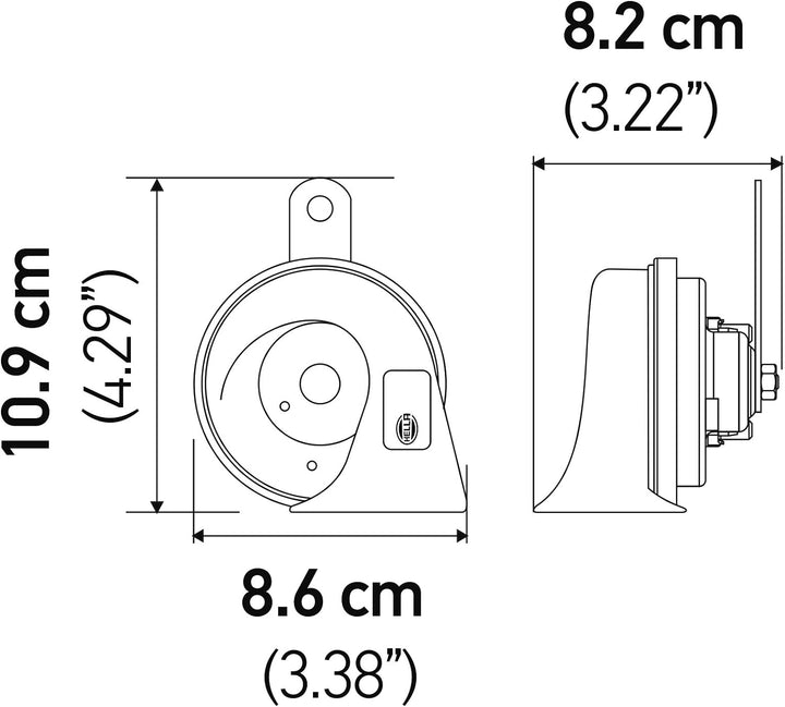 HELLA 012010901 Trompetenhupe, 12 V, Schwarz (Toyota) schwarz Toyota, schwarz Toyota
