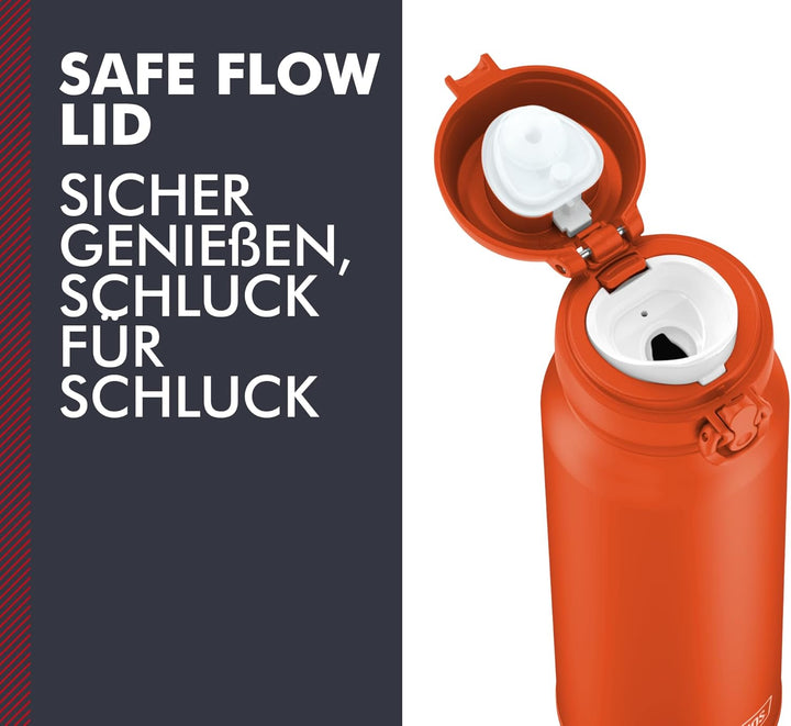 THERMOS ULTRALIGHT BOTTLE 0,50l, glowing orange mat, Thermosflasche aus Edelstahl, 10 heiss / 20 h k