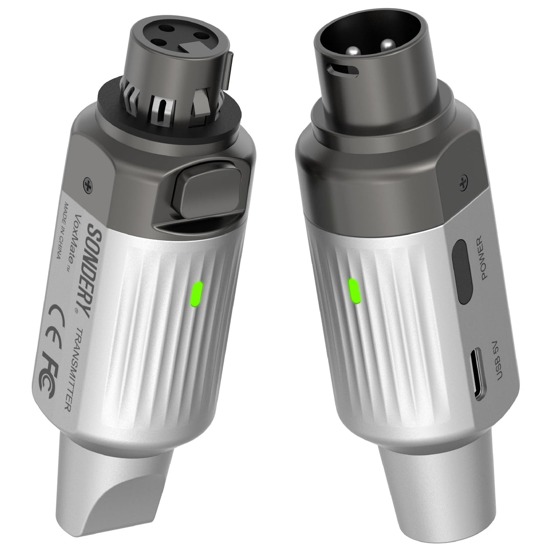 Sondery UHF Wireless XLR Sender und Empfänger Wiederaufladbar 7 Kanäle für dynamische Moving Coil Mi