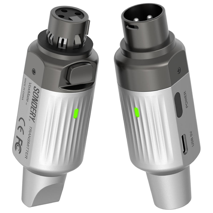 Sondery UHF Wireless XLR Sender und Empfänger Wiederaufladbar 7 Kanäle für dynamische Moving Coil Mi