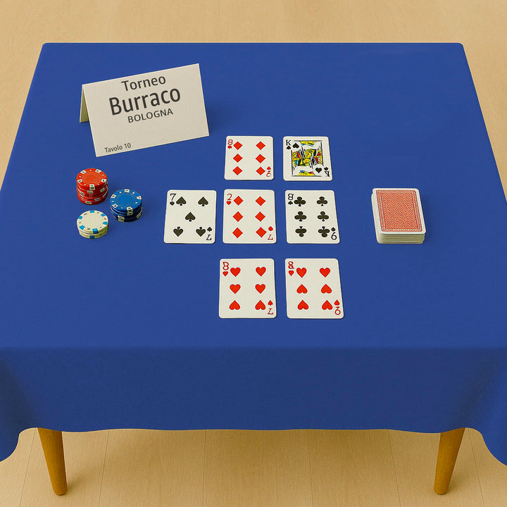 Byour3 - Blaues Tischspieltuch - Quadratische oder rechteckige Pokerkarten Buraco-Turnier Weihnachts