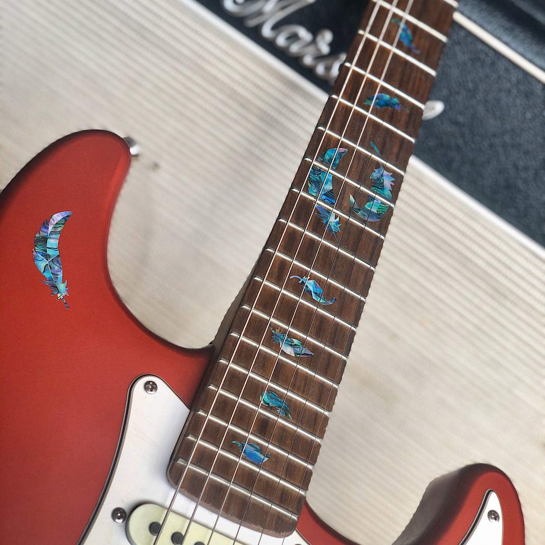 Flight Feathers - Inlay Sticker Griffbrett Position Marker für Gitarren - Abalone-Mix, Abalone-Mix