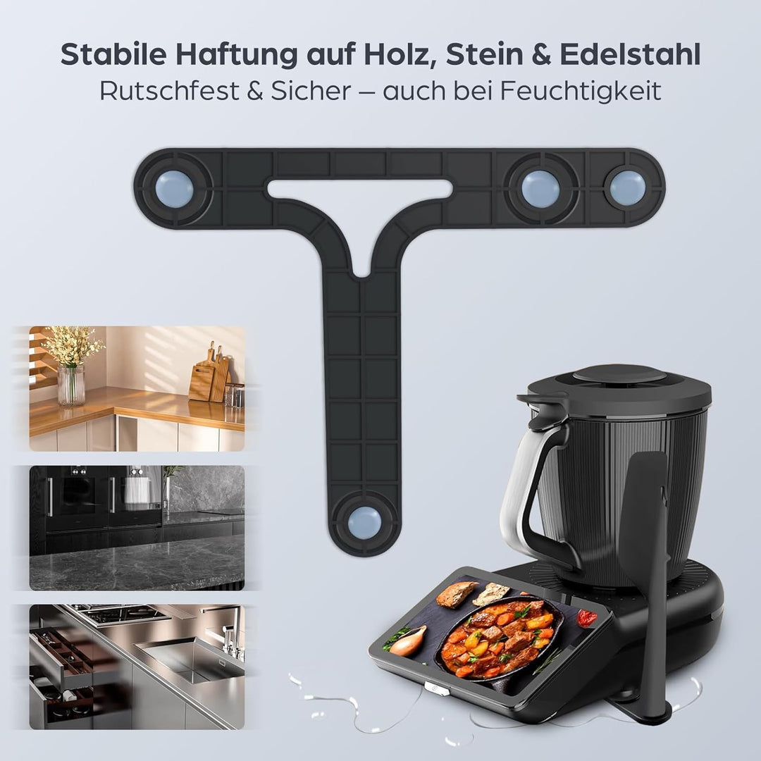 Gleitbrett für Thermomix TM7 – Rutschfestes, matt-schwarzes Kunststoff-Gleitbrett mit integriertem S