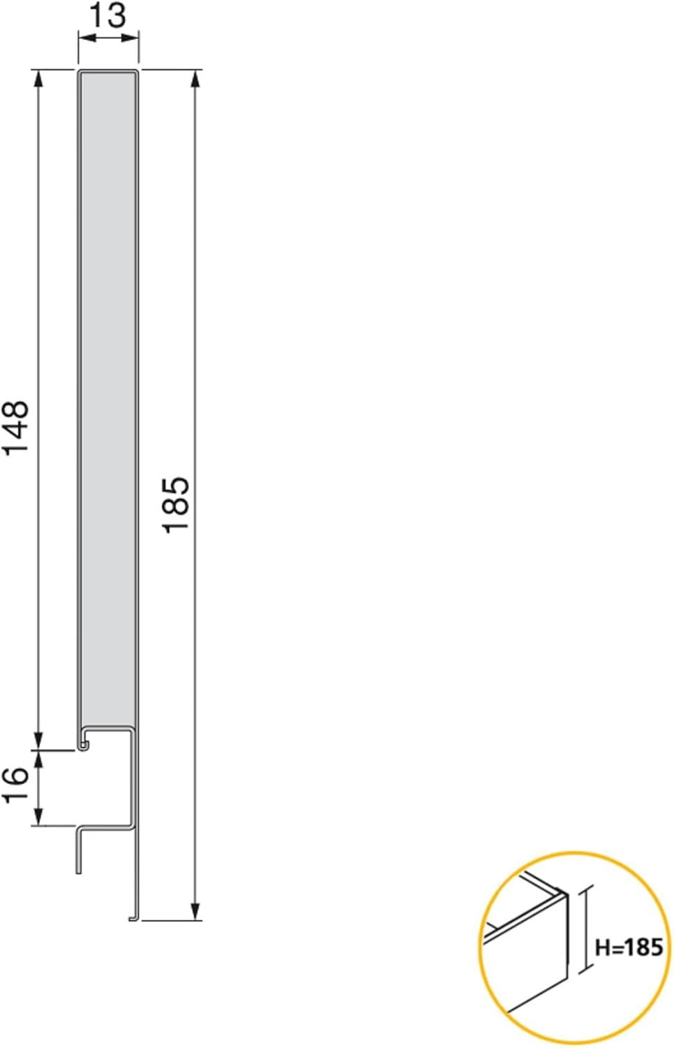 Emuca - Schubkastengarnitur für küche oder badzimmer mit Vollauszug und integriete Dämpfung, Höhe 18
