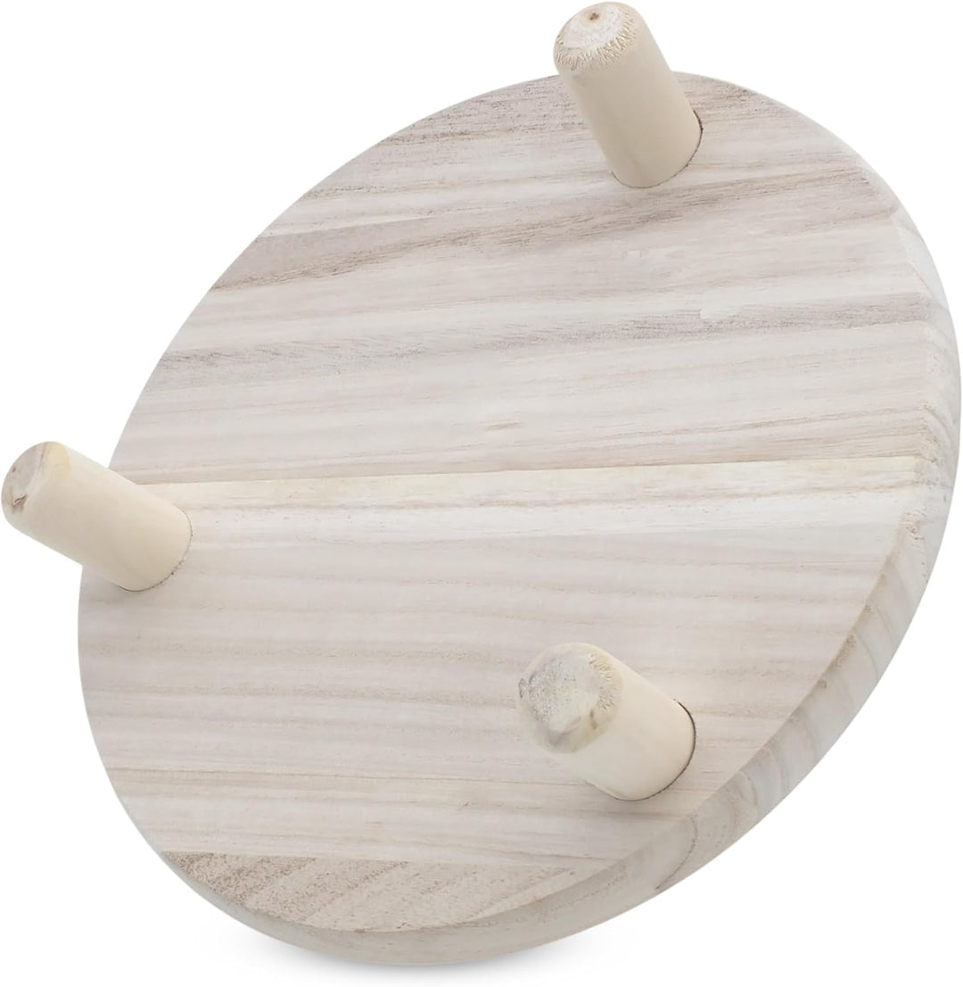 Spetebo Holz Blumenhocker Natur mit 3 Beinen - 29 x 7 cm - Massivholz Pflanzenständer rund naturbela