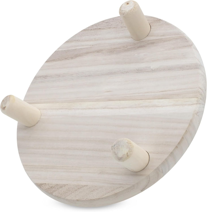 Spetebo Holz Blumenhocker Natur mit 3 Beinen - 29 x 7 cm - Massivholz Pflanzenständer rund naturbela