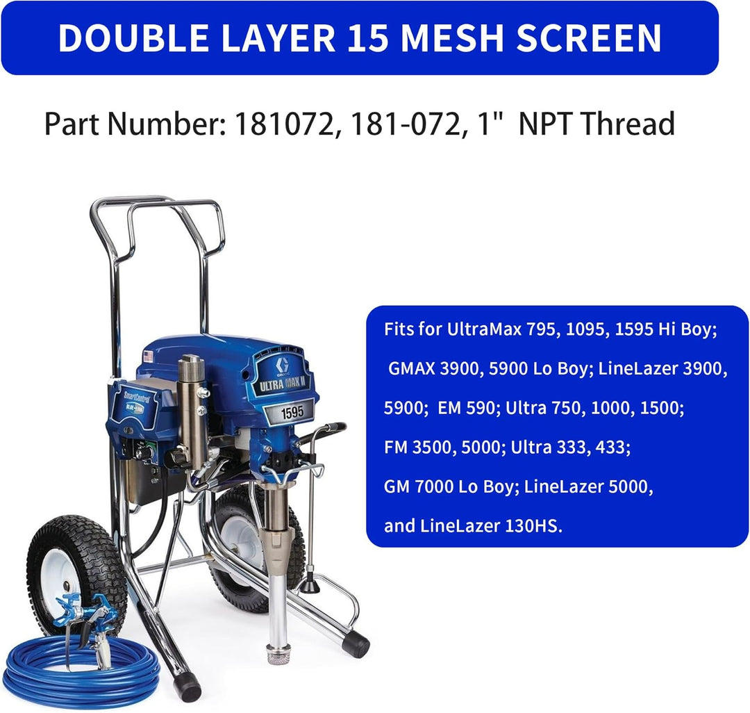 181072 Pumpeneinlasssieb Siebfilter für Graco Airless Farbspritzgeräte 695, 795, 1095, 1595, 3900, 5