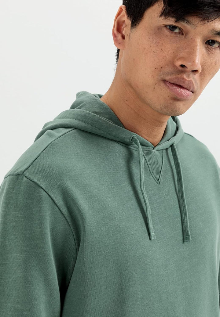 camel active Herren Hoodie aus Reiner Baumwolle M Grün, M Grün