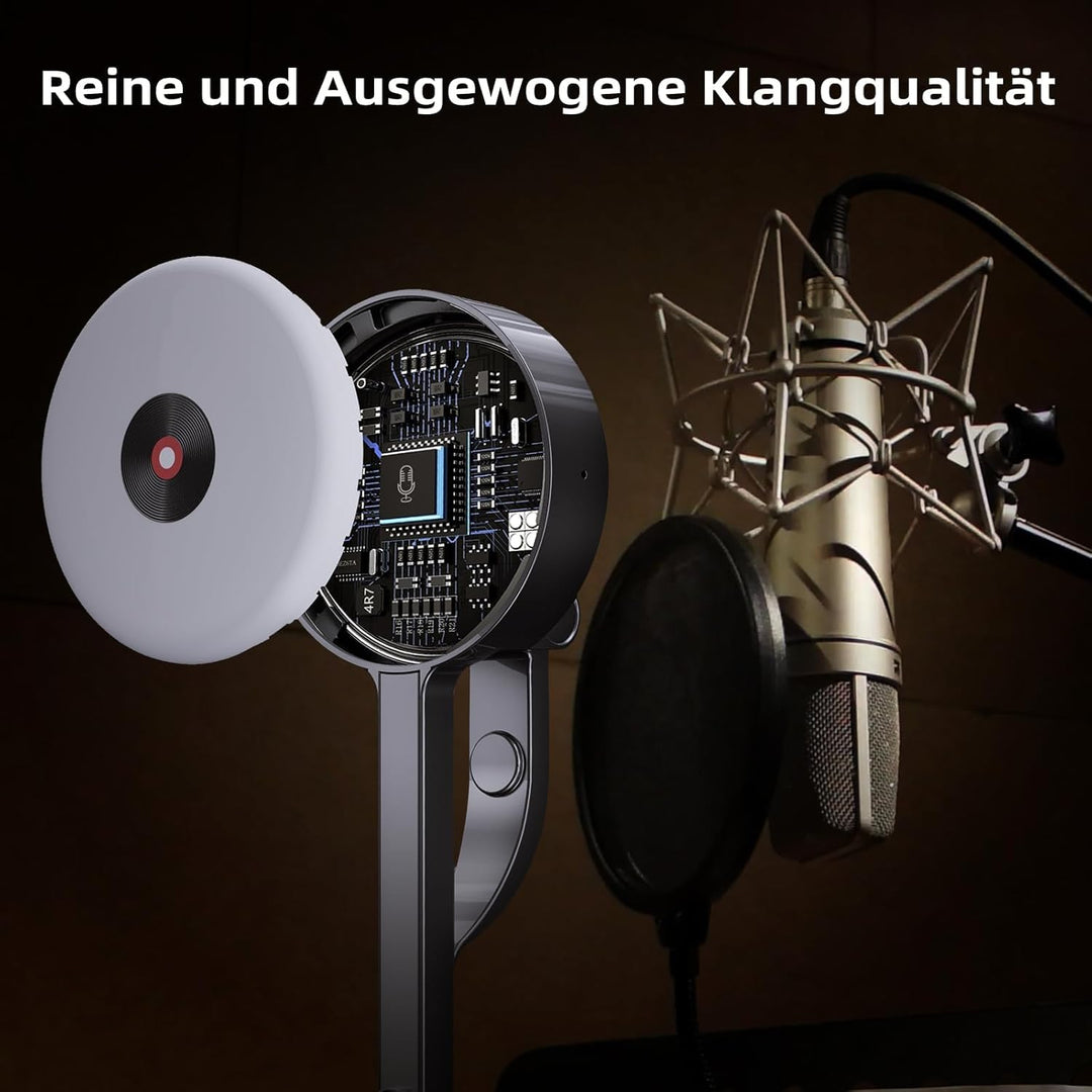 POHO O1 Webcam 4K mit physischer Abdeckung, Mikrofon & Beleuchtung | Dunkelheit Kompensation | Autof