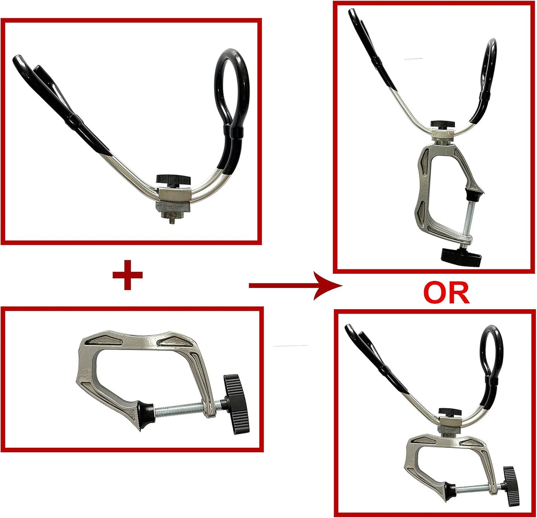 Robuste Halterung für Angelruten aus Aluminiumlegierung, verstellbare Klemme, Angelzubehör (Aluminiu
