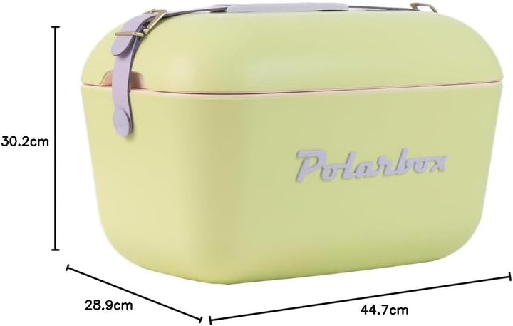 Polarbox Klassische Retro Vintage Kühlbox für Camping, Picknick, Strand, 20 l, Limette/Lila, Limette