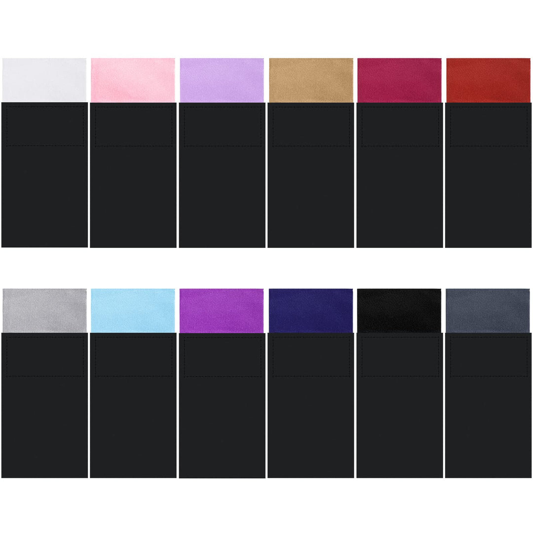 Xuhal 12 Stück Herren flache vorgefaltete Einstecktuch Maskuline Polyester Anzug Rechteckig Einsteck
