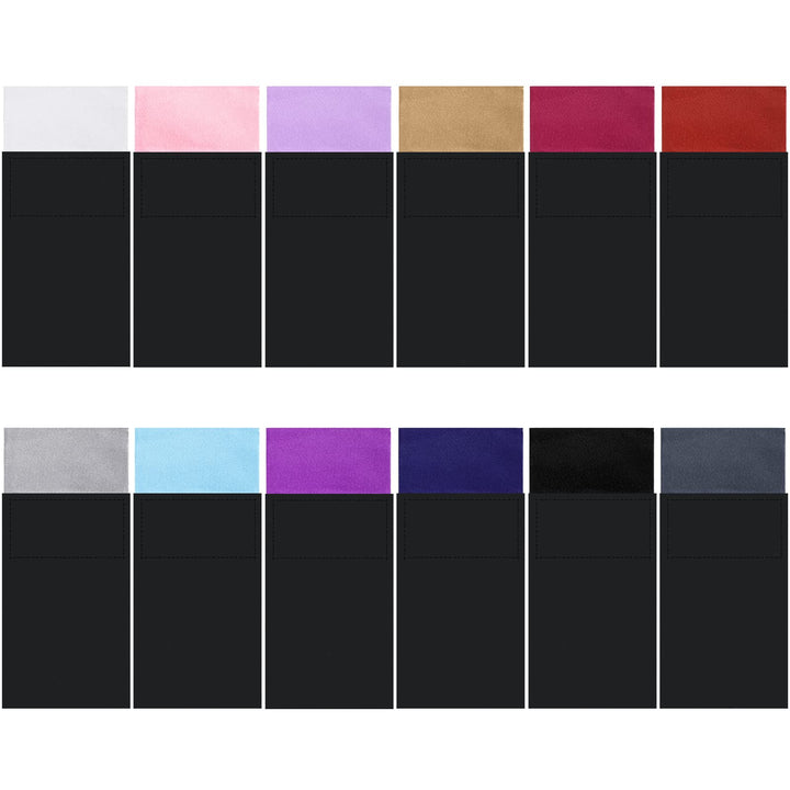 Xuhal 12 Stück Herren flache vorgefaltete Einstecktuch Maskuline Polyester Anzug Rechteckig Einsteck