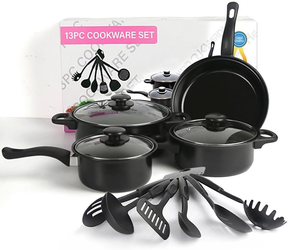 13-Piece Cookware Set, Antihaftbeschichtetes Töpfe- und Pfannenset, Küchenutensilien-Set, Küchenkoch