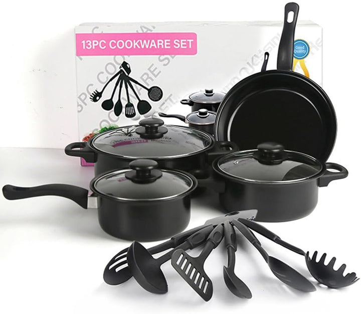 13-Piece Cookware Set, Antihaftbeschichtetes Töpfe- und Pfannenset, Küchenutensilien-Set, Küchenkoch