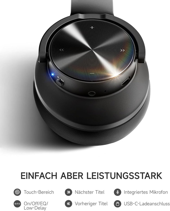 Picun B8 Bluetooth-Kopfhörer, 120 Stunden Wiedergabezeit, kabellose Bluetooth-Kopfhörer mit 3 EQ-Mod