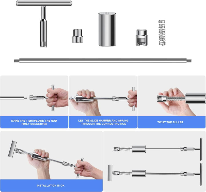 Fybitlilian 97pcs Auto Reparatur Ausbeulwerkzeug Lackfreies Dent Puller Set Dellen Reparaturset Auto