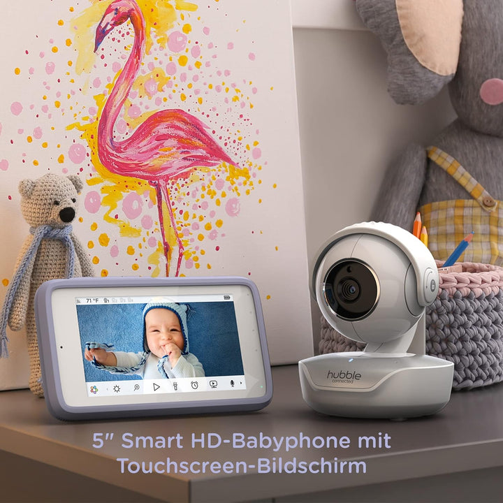 Hubble Connected Nursery Pal Premium Baby Monitor with Camera, 5 Inch Touch Screen, Privacy Mode, In