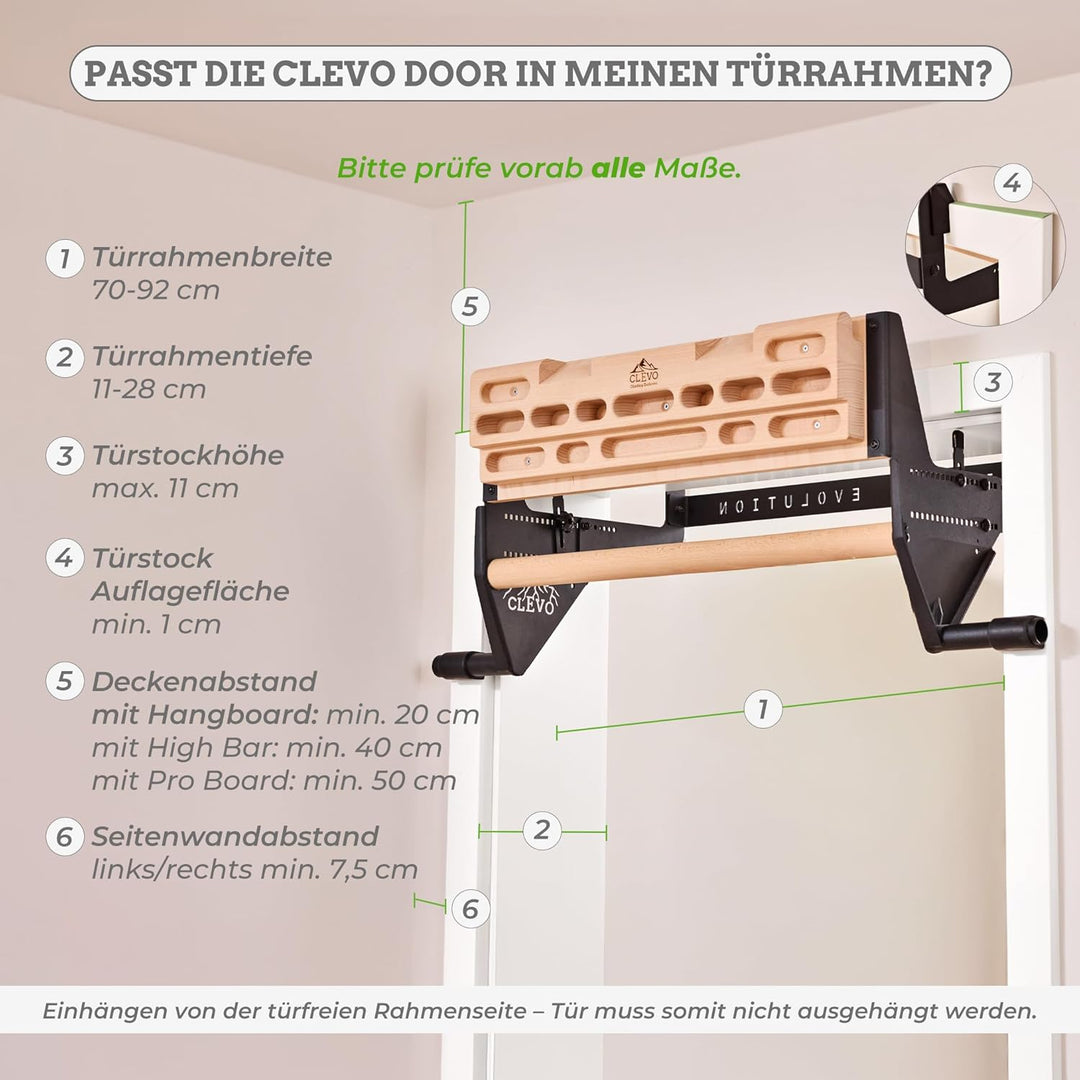 Clevo - Hangboard für Kletten und Bouldern - Climbing Trainingsboard Hangboard Klettern Aufhängung f