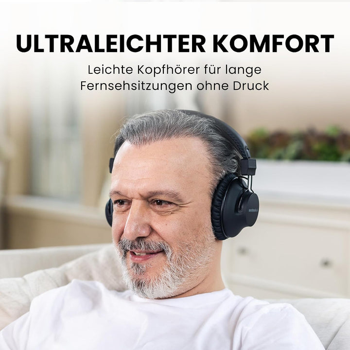 Avantree HT5009 Plus – Ultra Bequeme Funkkopfhörer Kabellos TV Kopfhörer für Fernseher Senioren, 60h