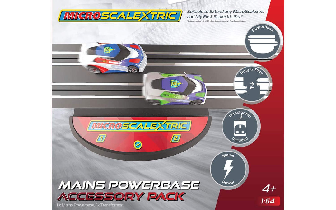 Scalextric Netzbetriebenes Schienenstück – Micro Zubehör, Silber, Netzbetriebenes Schienenstück