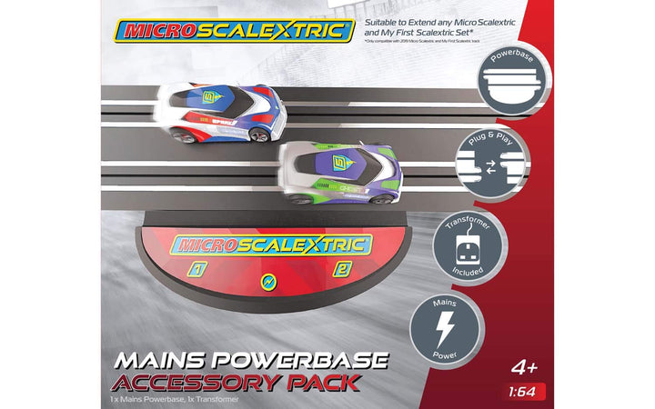 Scalextric Netzbetriebenes Schienenstück – Micro Zubehör, Silber, Netzbetriebenes Schienenstück