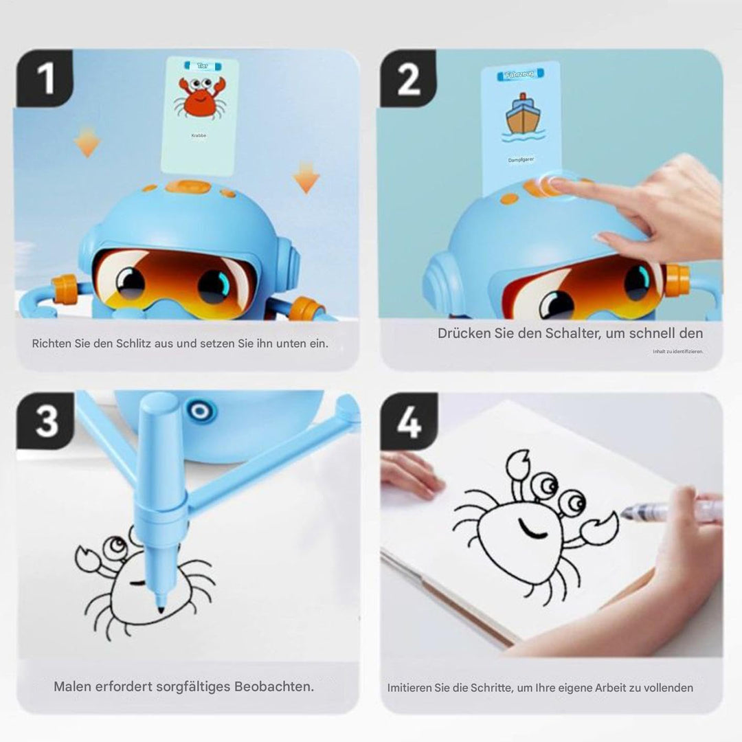 Kinder Zeichenroboterspielzeug – Interaktiver Zeichenroboter Für Kinder Ab 5 Jahren | Lernspielzeug